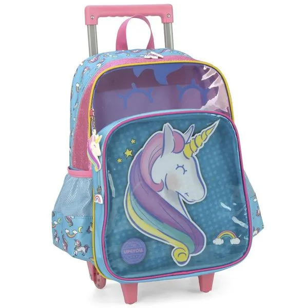 Mochila de Rodinhas Sem Alça Luxcel Up4You Unicórnio Verde Único