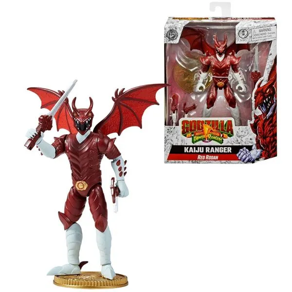 Boneco Red Rodan Kaiju Rangers Godzilla Power Rangers Sunny Articulado 14cm