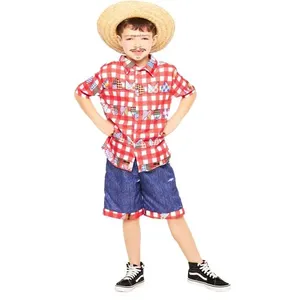 Camisa Infantil para Festa Junina Menino Listrada Rastapé M