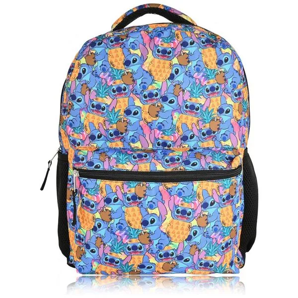 Mochila Escolar Infantil 40cm Disney Lilo para Meninos e Meninas, Azul 110v