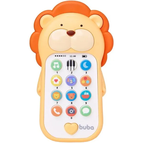 Brinquedo Educativo Buba Phone Bilingue Zoo Leão Amarelo Único