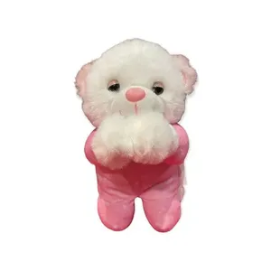 Pelucia Urso Reza Pai Nosso Rosa Claro 25 cm