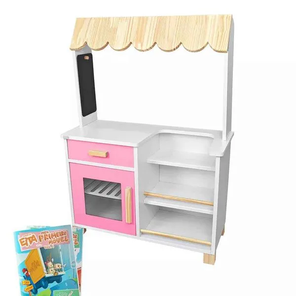 Mercadinho Infantil de Madeira Rosa