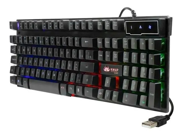 Teclado Gamer Led Rgb Semi Mecânico Usb Knup Kp-2043-A