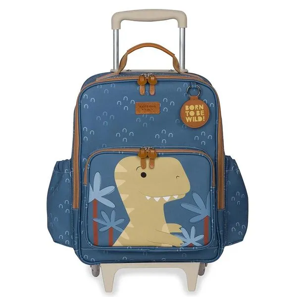 Mochila de Rodinhas MasterBag Dinossauro Azul Único