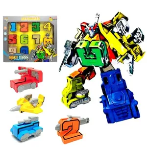 Brinquedo Super Números Transformam Em Carrinhos E 3 Robôs