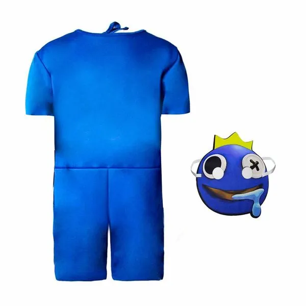 Fantasia Rainbow Frends Infantil Boneco Azul Babão Roblox - M 5 - 8 Fantasia Azul Babão Infantil Macacão Curto Com Máscara M / Azul