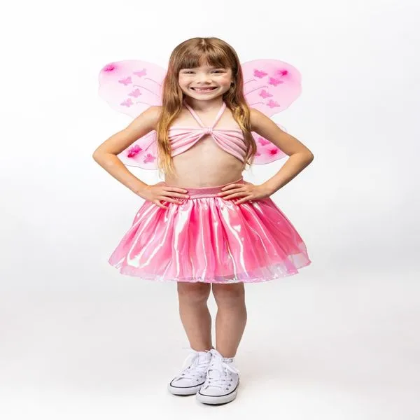 Fantasia - Saia Holográfica Rosa Com Asa - Tamanho G - Brink Model