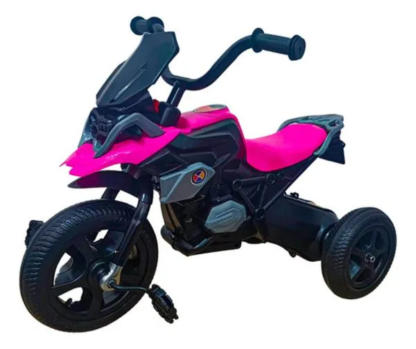 Triciclo Moto Menino Menina com Kit Proteção Rosa