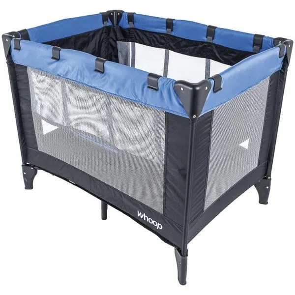 Berço Cercado Kiddo Stay Preto Azul Único