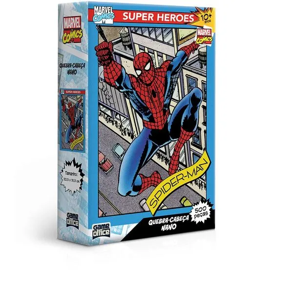 Quebra-Cabeça - Marvel Comics - Homem Aranha - 500 Peças - Game Office - Nano - Toyster