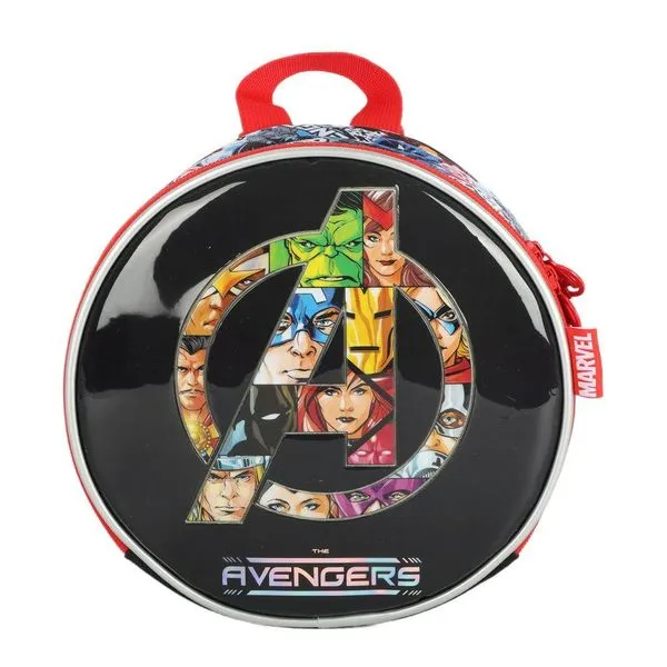 Lancheira Escolar Luxcel Avengers Redondo Preto Único