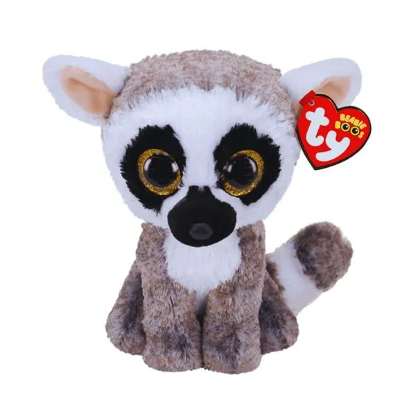 Pelúcia Ty Beanie Boo’s Lêmure Linus Médio 44109 Original Toyng Fofinho e Divertido