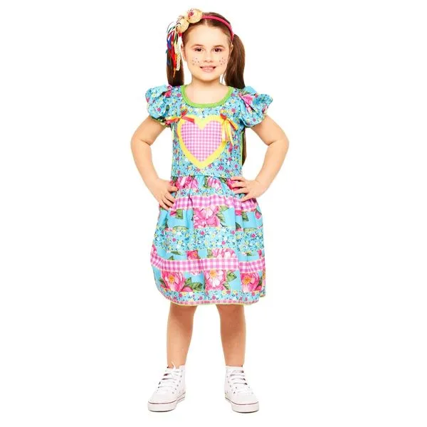Vestido Infantil Festa Junina Quadrilha Menina Caipirinha Mariquinha M