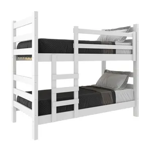 Beliche Madeira Maciça - vira 2 Camas - para Colchão 78/88 x 188cm Dubai Multimóveis CR4137 Branco