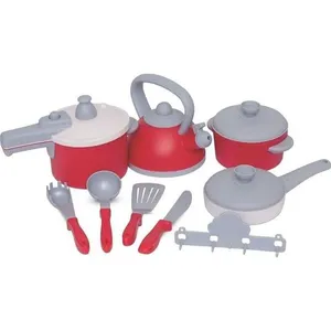 Jogo de Panelinhas Gourmet VM 10 Peças Casinha Vermelho Mercotoys