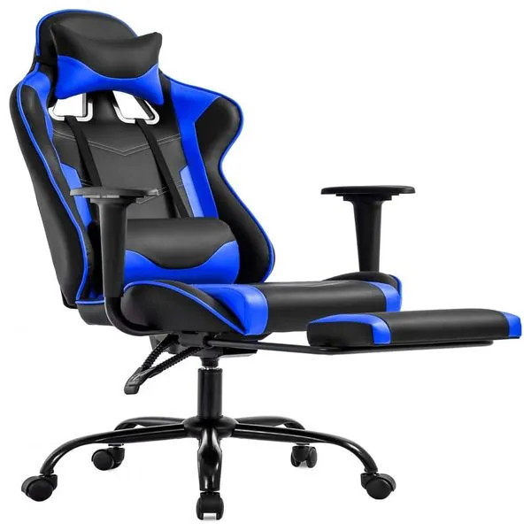 Cadeira de escritório Cadeira de jogos para PC Cadeira de mesa ergonômica executiva de couro PU cadeira de computador com apoio lombar com apoio para