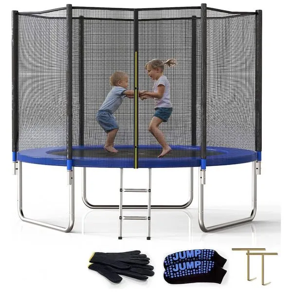 Cama Elástica Reforçada até 181 kg, Tamanho 2,4 Metros, SKOK, Azul