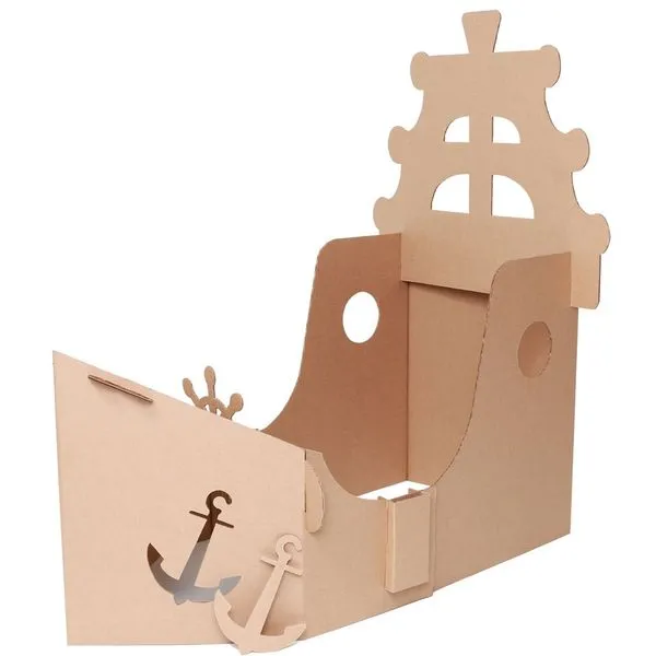 Kit Navio Casinha Para Brincar - Papelão - 202701 - Eu Amo Papelão