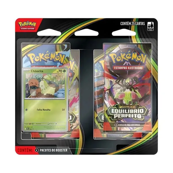 Blister Quadruplo Equilíbrio Perfeito Chikorita Pokémon Me03