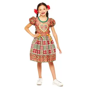 Vestido Infantil Festa Junina Quadrilha Menina Caipirinha Chica G