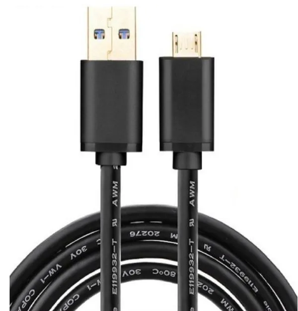 Cabo Dados Usb A x Micro B p/ Amazon Kindle Fire e Fire Tv Stick- 100cm Preto