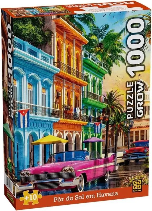 Quebra-Cabeça Por do Sol em Havana 1000 Peças 04571 - Grow