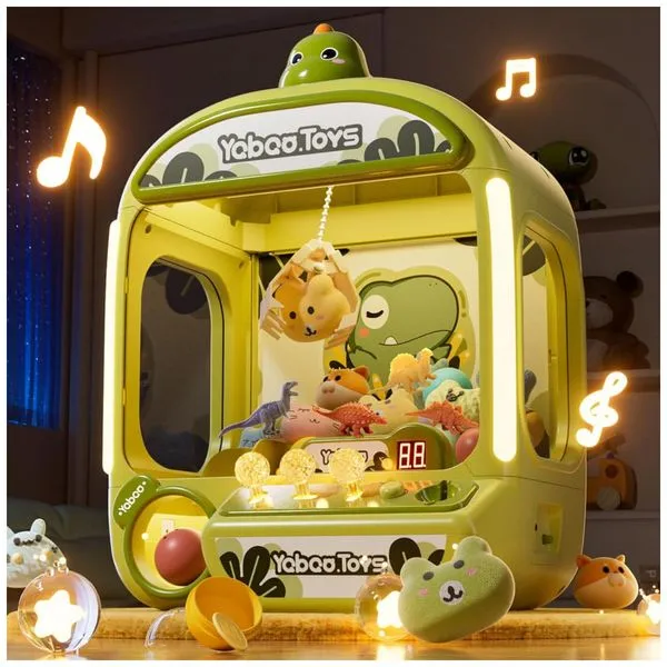 Máquina de Garra Infantil ORANGE OCEAN Estilo Dinossauro com Luzes e Som – 60 Peças, Brinquedo Arcade Grande para Crianças 3 a 8 Anos
