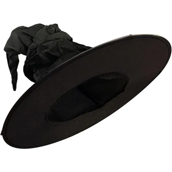 Chapéu Bruxa Halloween Preto Clássico de Luxo Feminino Preto