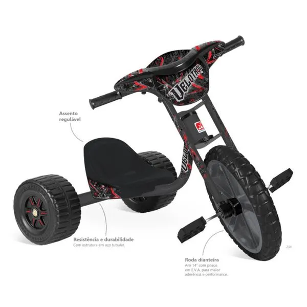 Triciclo Velotrol Bandeirante Preto