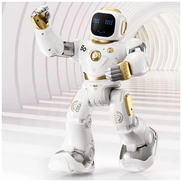 Brinquedo Robô Educativo Inteligente Eletrônico e Recarregável para Crianças 3 Anos ou Mais, RUKO, Branco