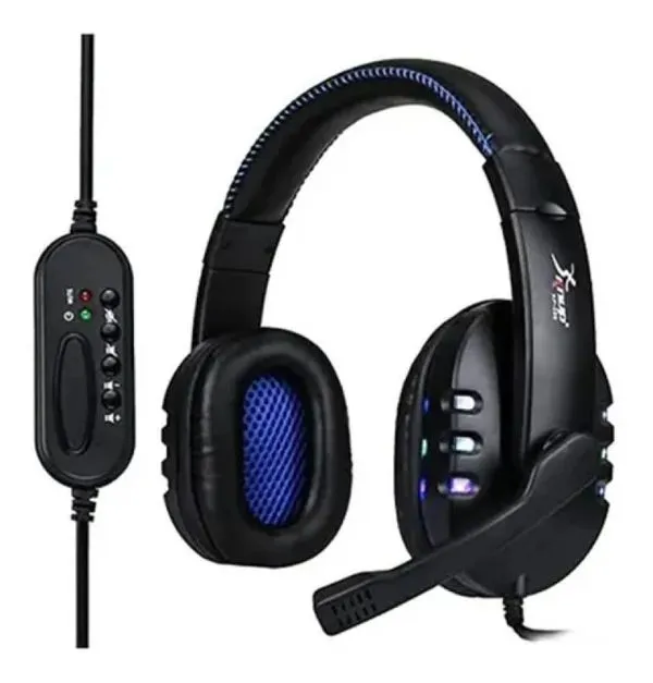 Fone de Ouvido Gamer Headset com Fio Conexão Usb e Controle Knup 359 Cor Preto