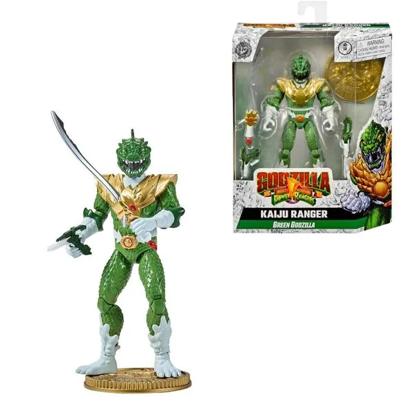 Boneco Green Godzilla Kaiju Ranger Sunny Articulado 14cm Com Acessórios