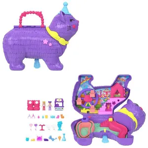 Playset E Mini Bonecas - Polly Pocket - Estojo Pinhata Gatinho - Mattel