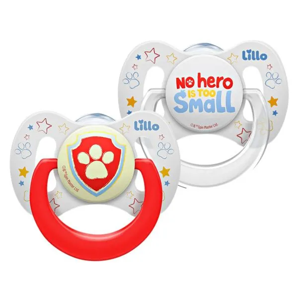 Kit 2 Chupetas Brilha no Escuro Patrulha Canina 6m+ Lillo