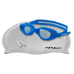 Kit de Natação Adulto Poker Navagio com Touca, Óculos e Protetor de Ouvido Azul / não aplicavel