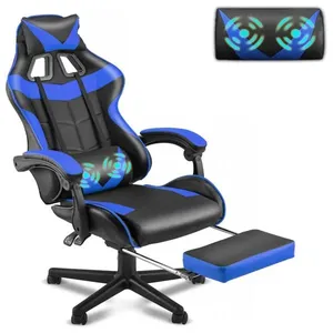Soontrans Cadeira Gamer Ergonômica Reclinável e Giratória com Apoio Lombar e Cabeça, Rosa