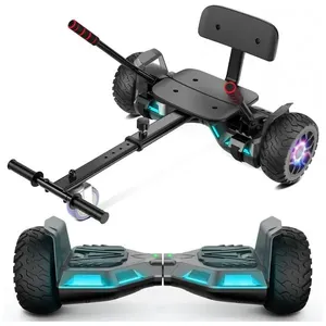 Hoverboard com Assento para Crianças e Adultos, Auto Balanceamento 6,5 e 8,5 polegadas, Bluetooth com Luzes LED Coloridas - Kart com Rodas Grandes