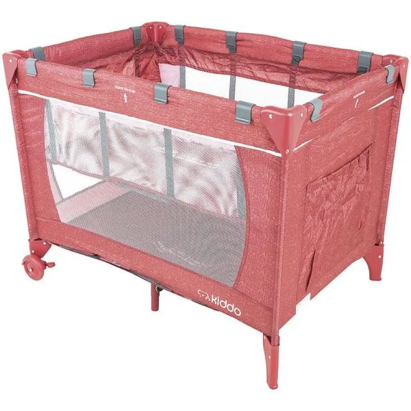 Berço Cercado Relax Kiddo Melange Vermelho Único