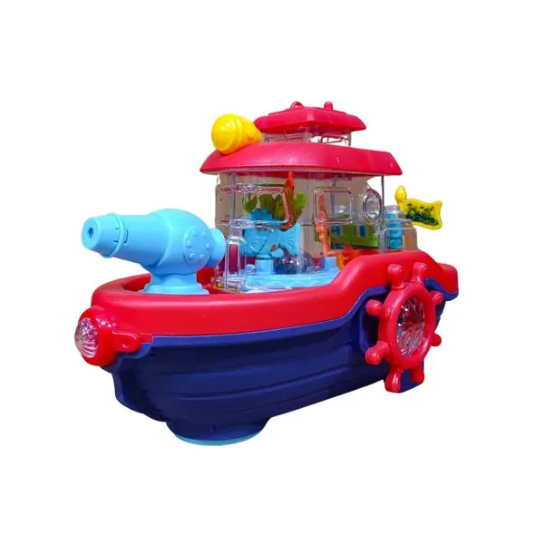 Brinquedo Infantil Barco Canhão Bate e Volta Luz e Som Bebê