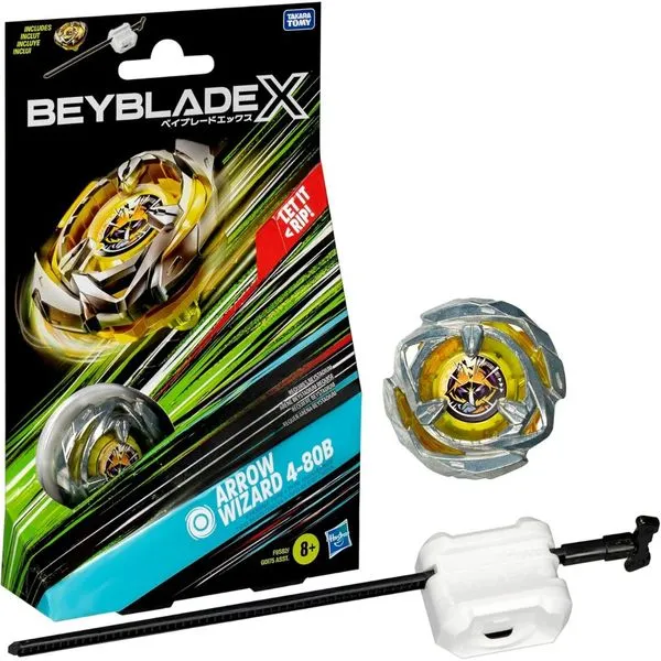 Beyblade X Arrow Wizard 4-80B Pião e Lançador Hasbro F9582