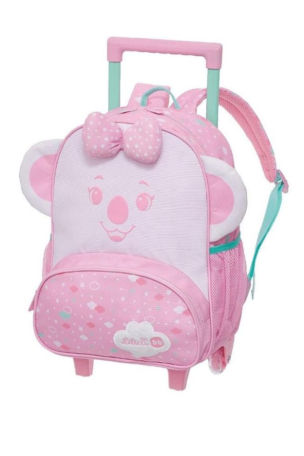 Mochila de Rodinhas Lilica Ripilica Com Alça Happy Sky Rosa Único