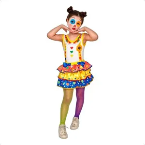 Fantasia Palhacinha Menina Infantil de Carnaval Completa M / Branco