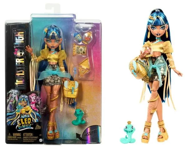 Boneca Cleo DeNile Monster High c/ Pet Hissette e Acessórios - HXH74 - Mattel