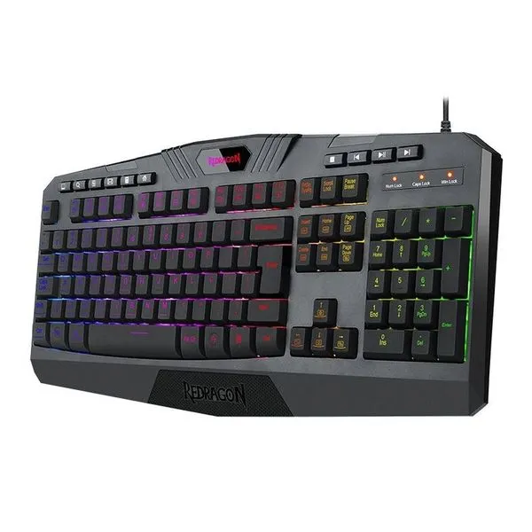 Teclado Gamer com Fio Qwerty Redragon Harpe K503 RGB Cor Preto