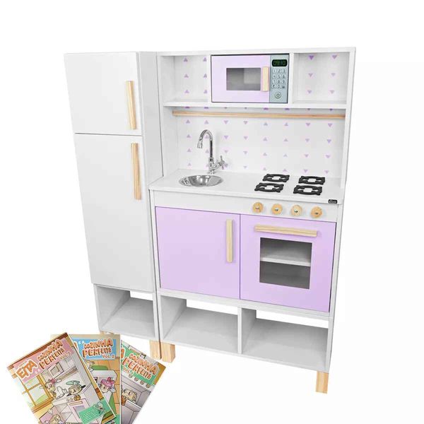 Módulo Crescer Cozinha Infantil Com Geladeira Lilás