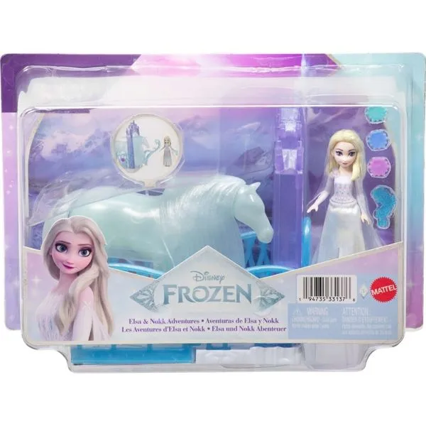 Mini Boneca Elsa e Cavalo Nokk - Aventuras de Elsa e Nokk - Princesas Disney - Mattel