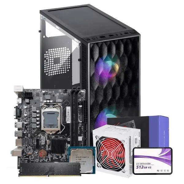 PC Intermediário i5 7500 H110 16GB DDR4 SSD 480GB Escritório
