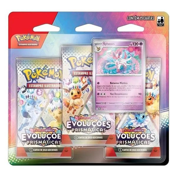 POKEMON TCG - BLISTER TRIPLO - EVOLUÇÕES PRISMÁTICAS - COPAG ROSA