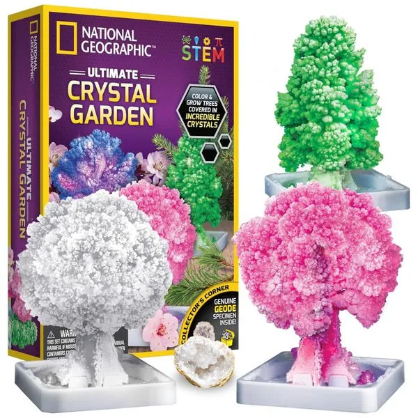 Kit de Crescimento de Cristais com Árvores Coloridas e Geodo Educativo para Crianças, National Geographic